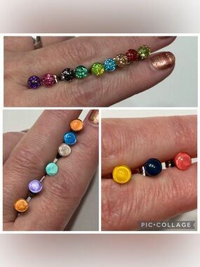 18 pairs of 6 mm Handmade Resin Earrings